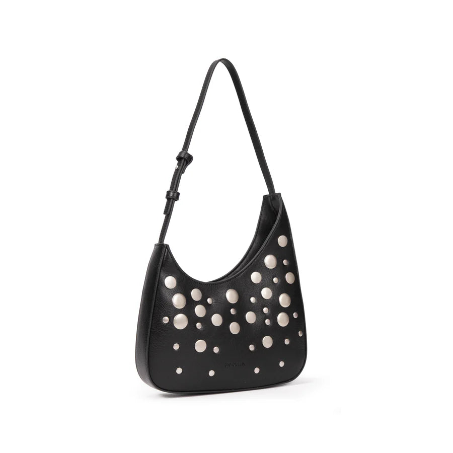 BORSA A SPALLA CON BORCHIE ARGENTO GIO CELLINI