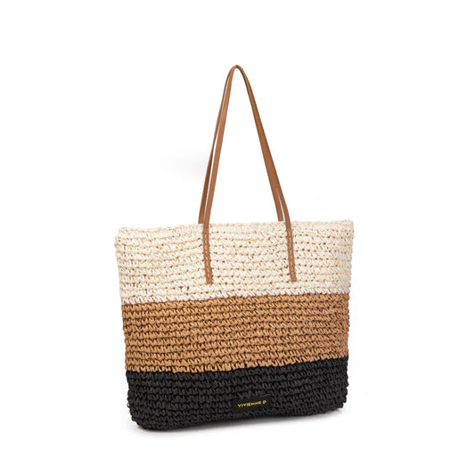 SHOPPER RAFFIA VIVIENNE D TRICOLORE