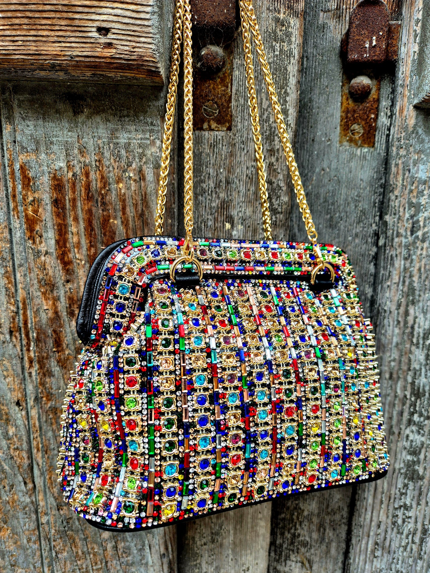 POCHETTE CLUTCH MULTICOLOR ORO