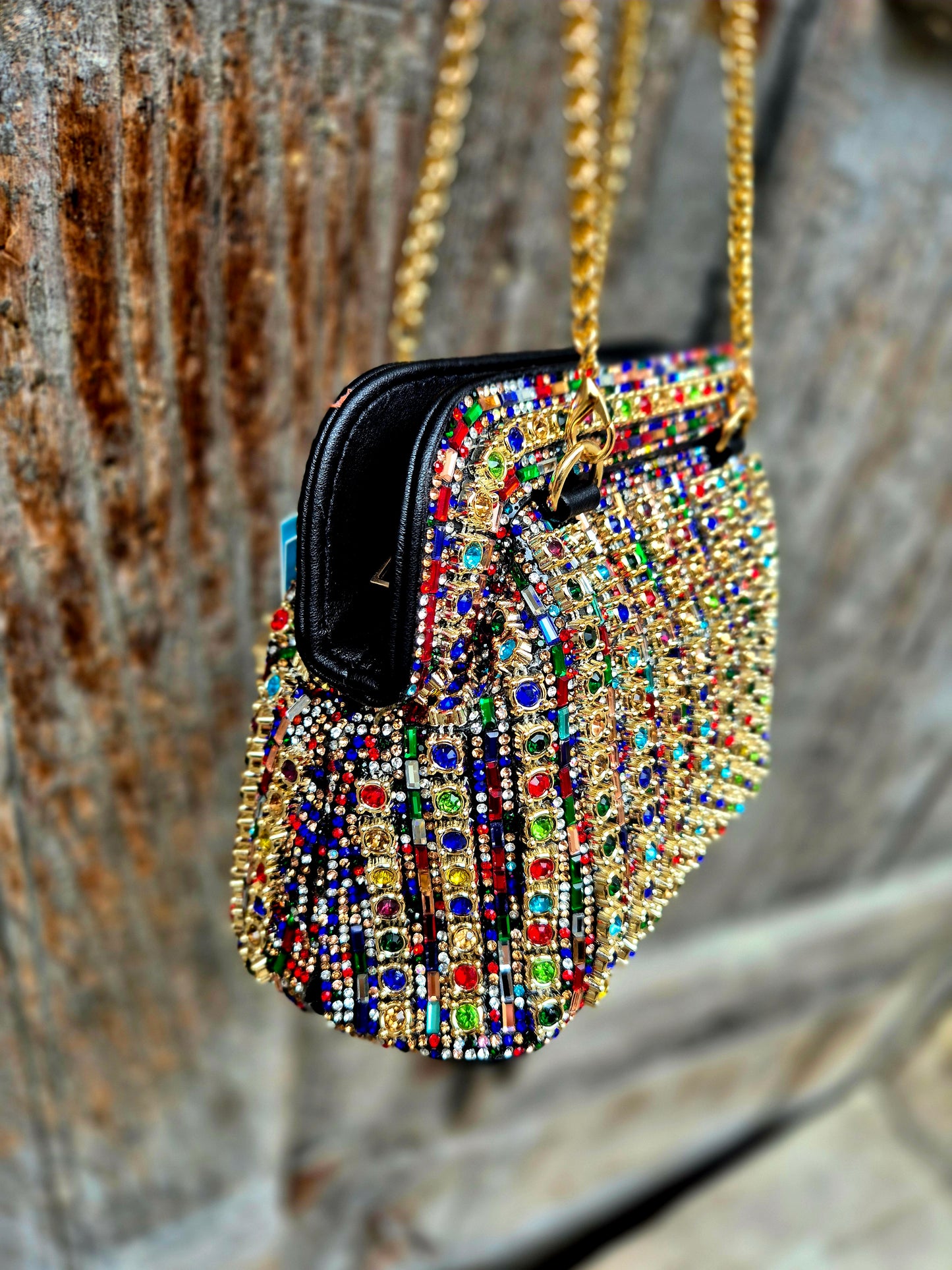 POCHETTE CLUTCH MULTICOLOR ORO