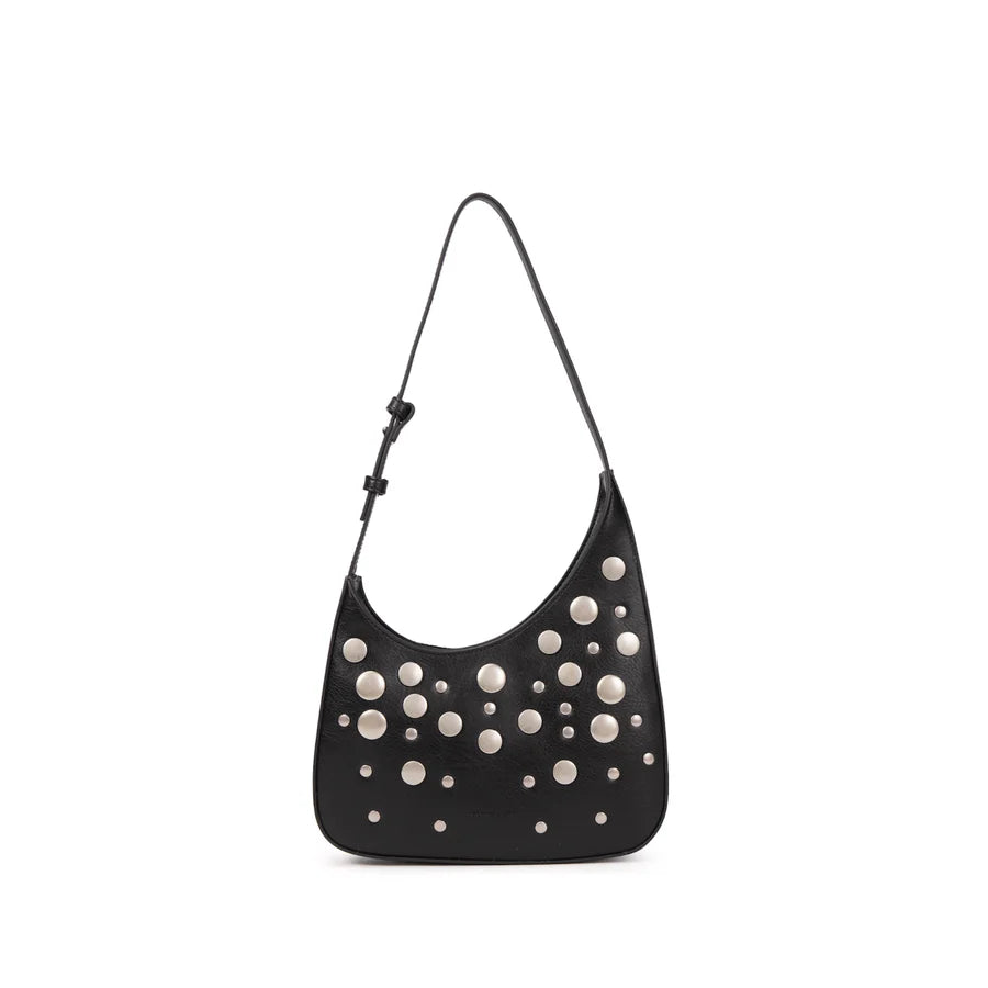 BORSA A SPALLA CON BORCHIE ARGENTO GIO CELLINI