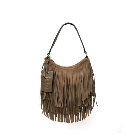 BORSA ARIZONA CON FRANGE SCAMOSCIATA