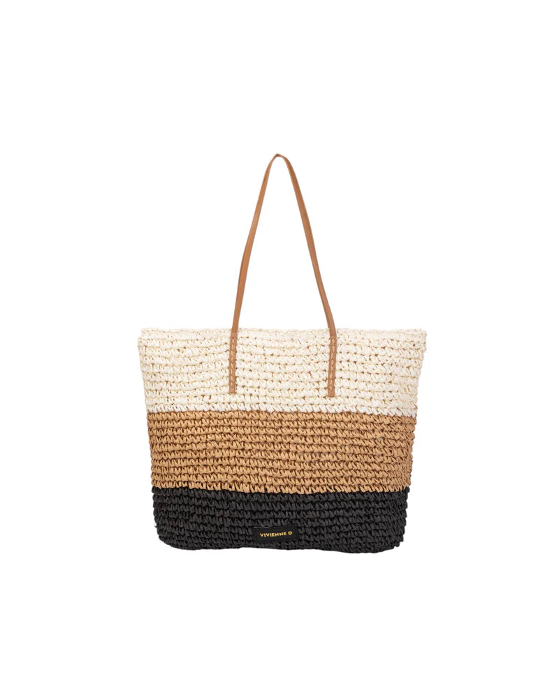 SHOPPER RAFFIA VIVIENNE D TRICOLORE